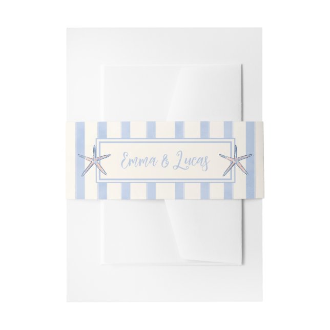 star fish invitation belly band (Front Example)