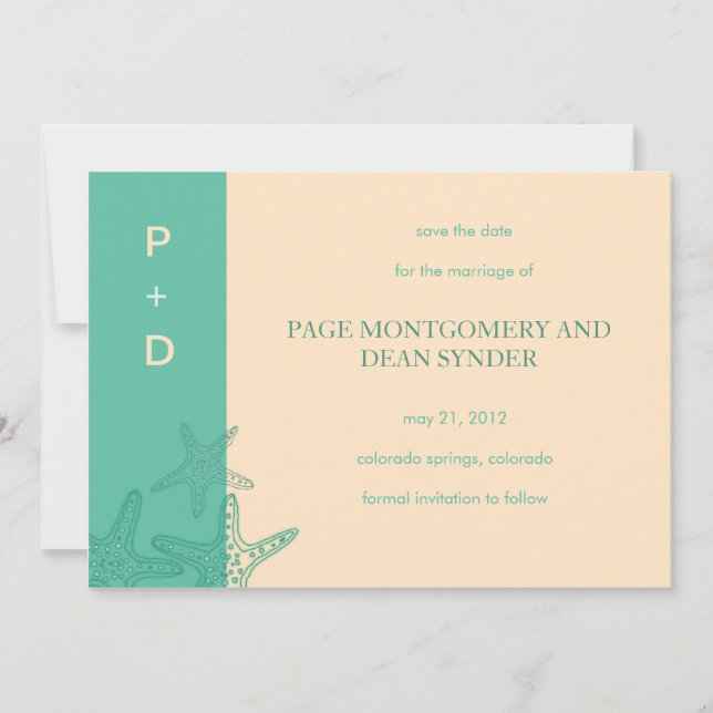 Star Fishes - save the date cards (Front)