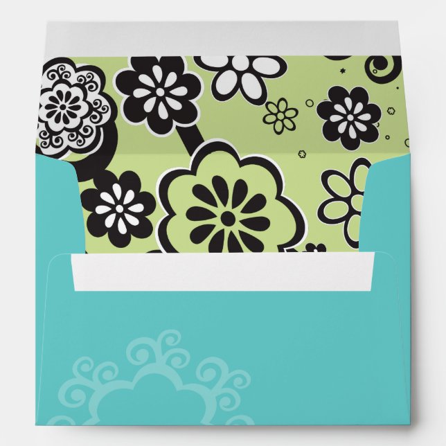 STAR FLOWERS Bat Mitzvah Invitation Envelope (Back (Bottom))