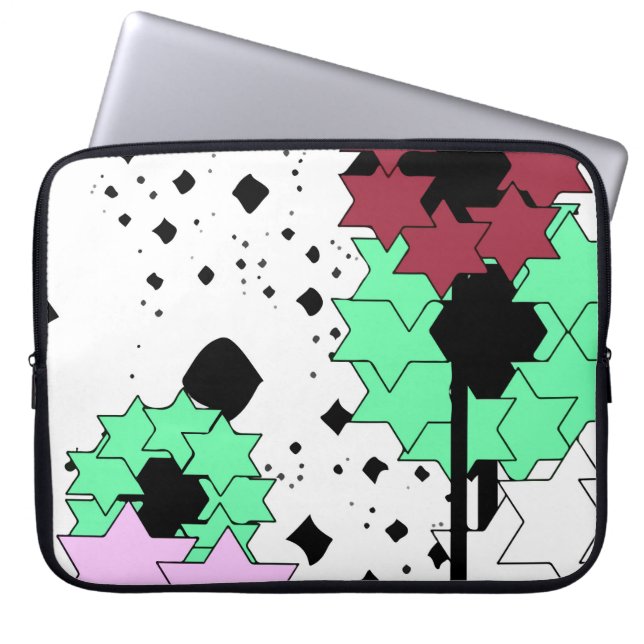 Star flowers laptop sleeve (Front)