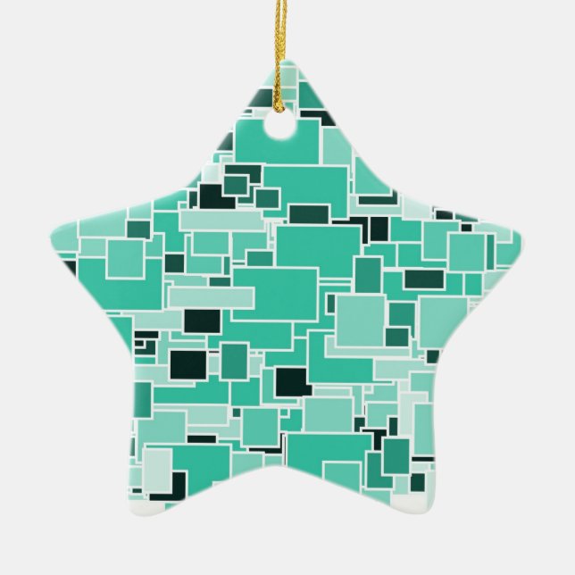 Star for Christmas Tree Ceramic Ornament (Front)