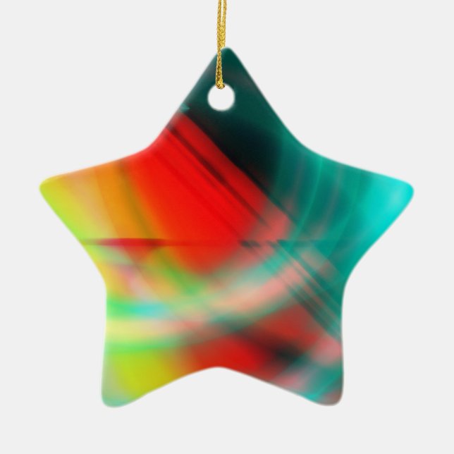 Star for Christmas Tree Ceramic Ornament (Front)