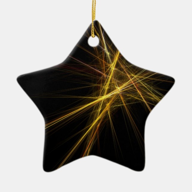 Star for Christmas Tree Ceramic Ornament (Front)