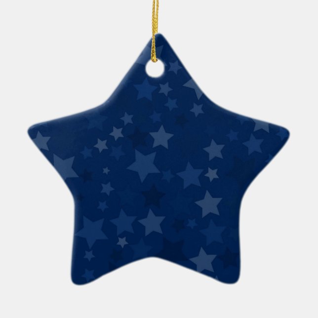 Star for Christmas Tree Ceramic Ornament (Front)