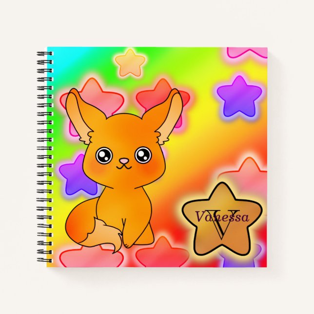 Star Fox in Pastel Colour Monogram Notebook (Front)