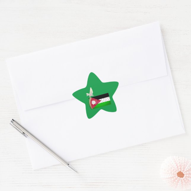 Star Free Palestine Heart  Sticker (Envelope)