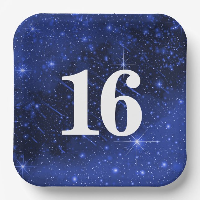 Star Galaxy For 16th Birthday Party    Paper Plate (Front)