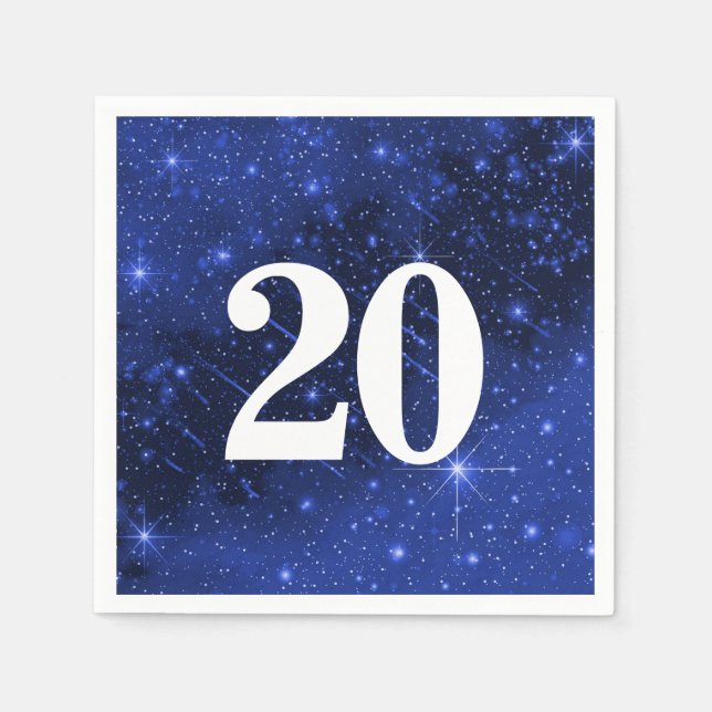 Star Galaxy For 20th Birthday Party  Napkin (Front)