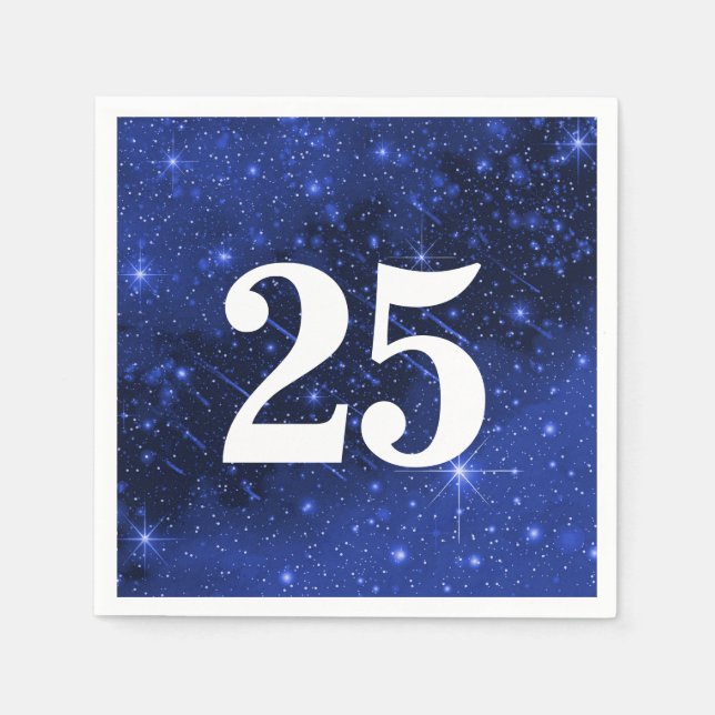 Star Galaxy For 25th Birthday Party  Napkin (Front)