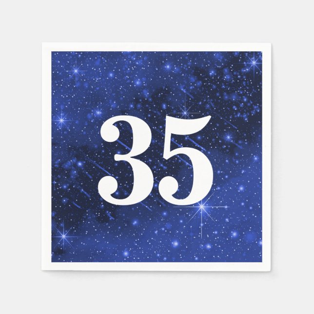 Star Galaxy For 35th Birthday Party    Napkin (Front)