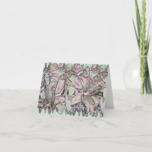 Star Gazer Lilies in Pencil Note Card