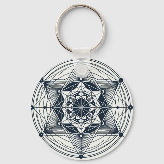 Star Geometry: Midnight Symmetry Key Ring (Front)