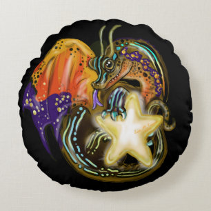 Star Glow Dragon Round Cushion