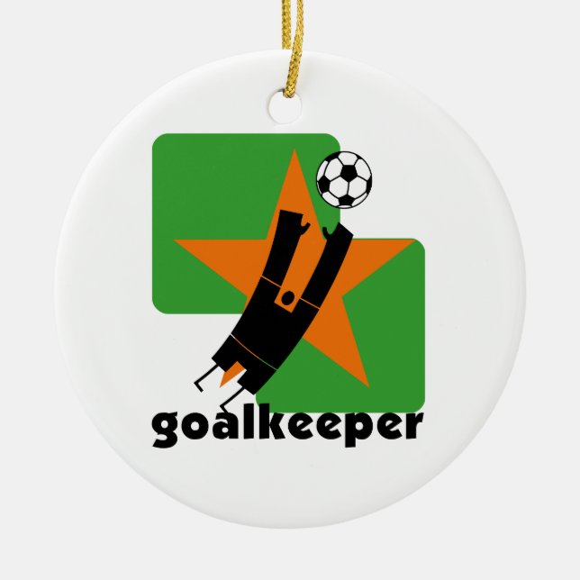 Star Goalkeeper T-shirts and Gifts Ceramic Ornament (Front)