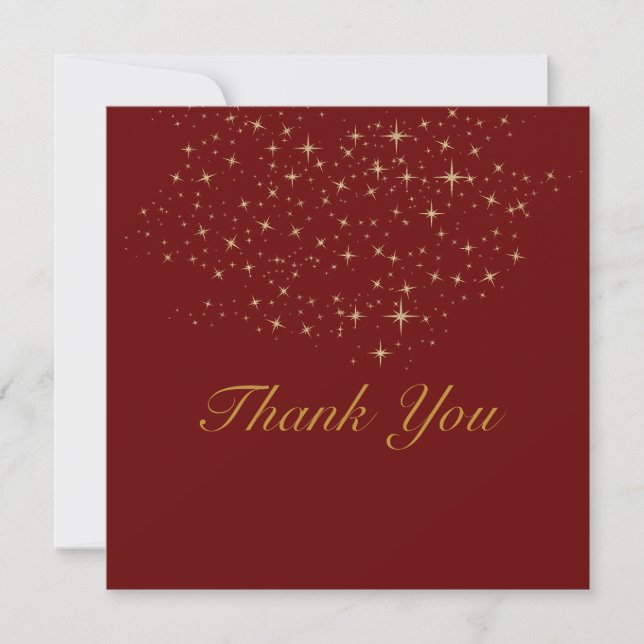 Star gold Thank You Invitation (Front)