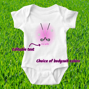 Star golfer custom name baby bodysuit