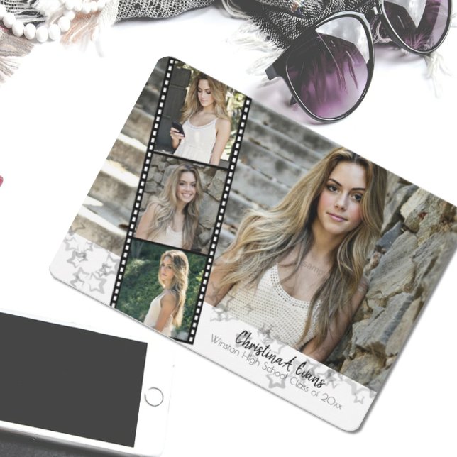 Star Graduate Filmstrip 4 Photo Collage Invitation (Creator Uploaded)