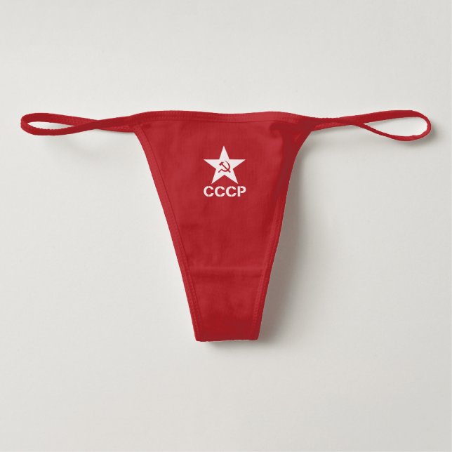 Star Hammer Sickle CCCP Women's Spandex Thong Underwear (Front)