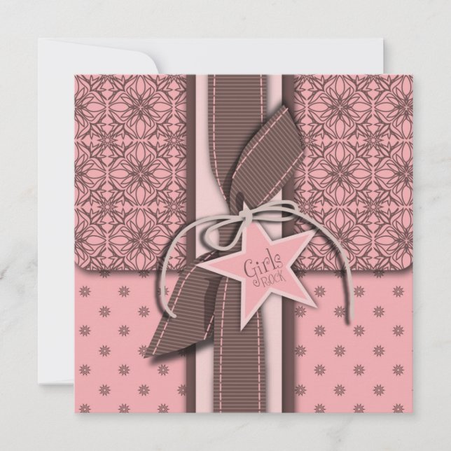 Star is Born Girl Baby Shower Invitation Square (Front)