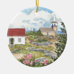 Star Island Room View A View at Isle of Shoals NH Ceramic Tree Decoration
