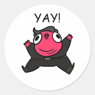 Star jump happy muppet classic round sticker