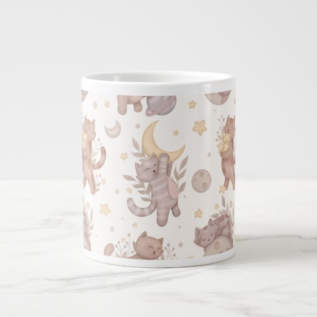 Star Kittens Large Coffee Mug (Front)