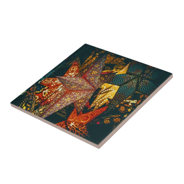 Star Lanterns Ceramic Tile (Side)