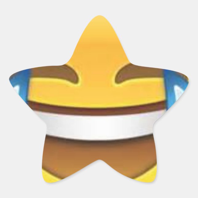 Star Laughing Emoji Star Sticker (Front)