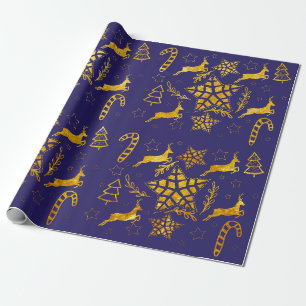 Star Leap Blue wrapping paper