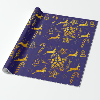 Star Leap Blue wrapping paper 