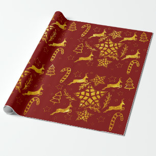 Star Leap Red wrapping paper