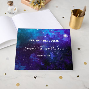 Star Light Blue Sky Wedding Guest Book