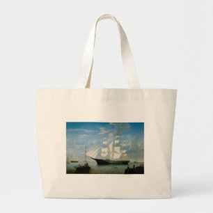 Star Light in Boston Harbour Large Tote Bag