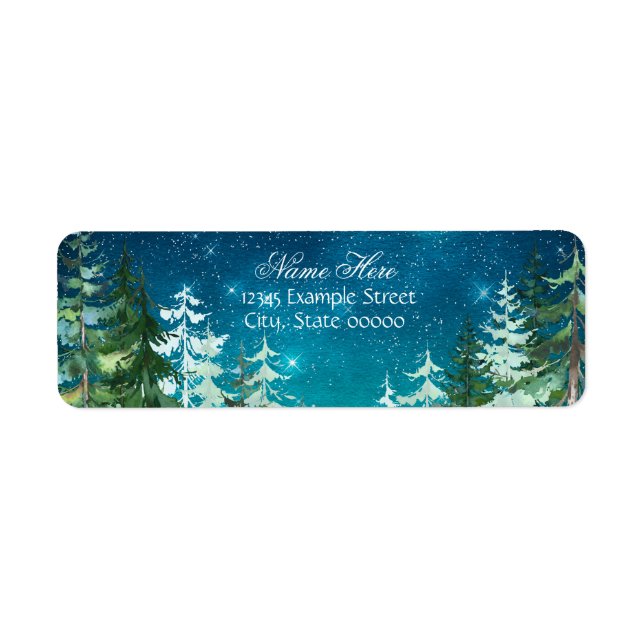 Star Light Night Forest Return Address Label (Front)