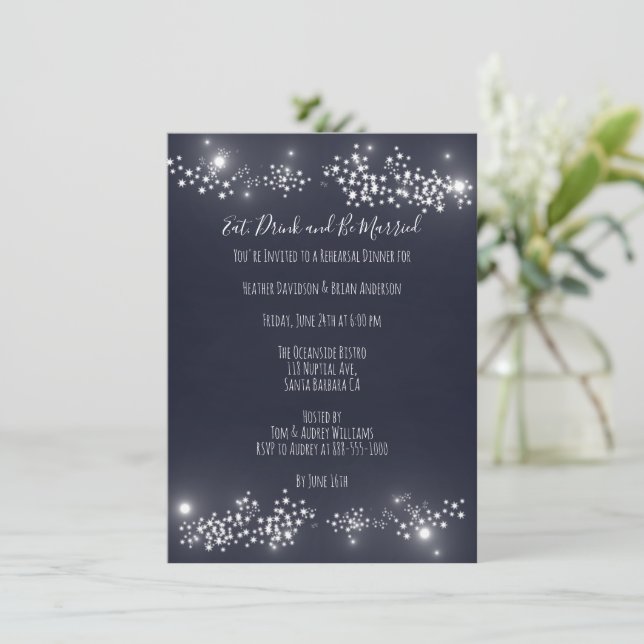 Star Light Rehearsal Dinner Invitation (Standing Front)