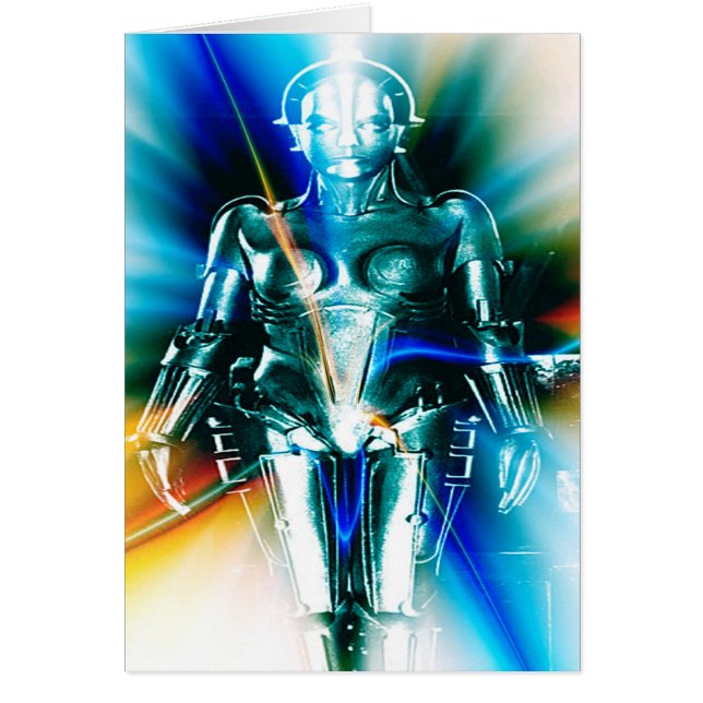 Star Light Robot Greeting Card (Front)
