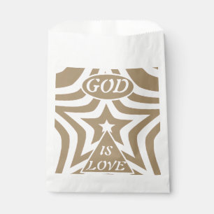 Star Light Taupe "God Is Love"- Minimalist Wedding Favour Bag