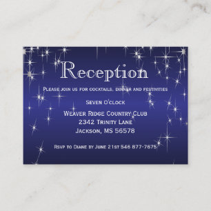 Star Lights in Metallic Dark Blue - Reception Enclosure Card