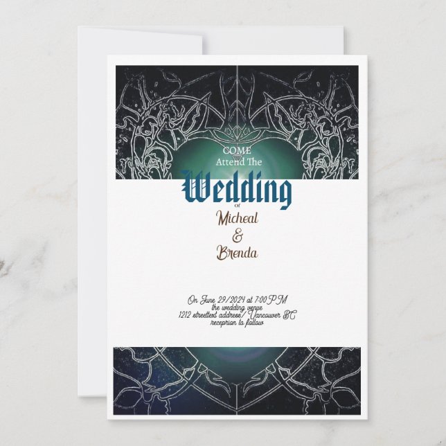 Star Liight Rose Wedding Invitation (Front)