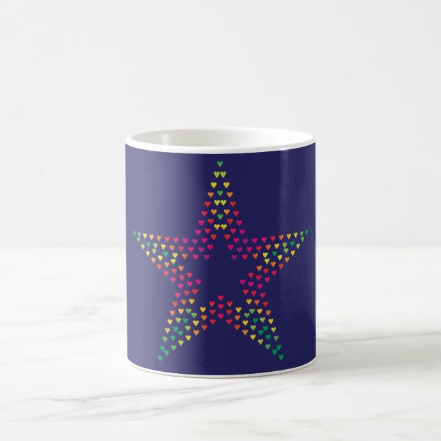 star made with  hearts on mug (Center)