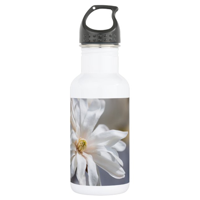 Star Magnolia Bloom Stainless Steel Water Bottle (Front)