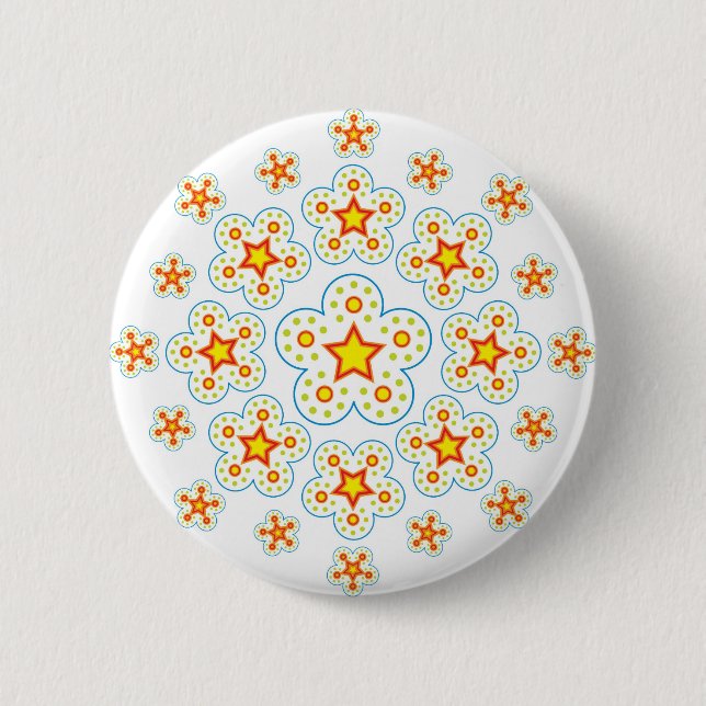 Star Mandala 6 Cm Round Badge (Front)