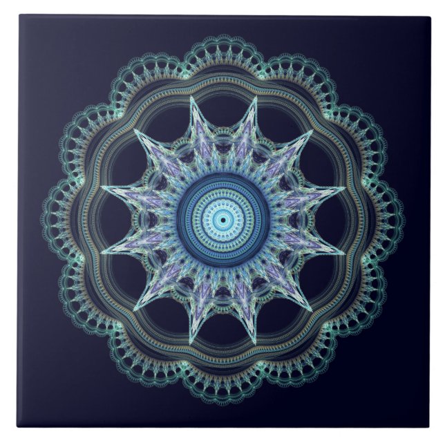 Star mandala ceramic tile (Front)