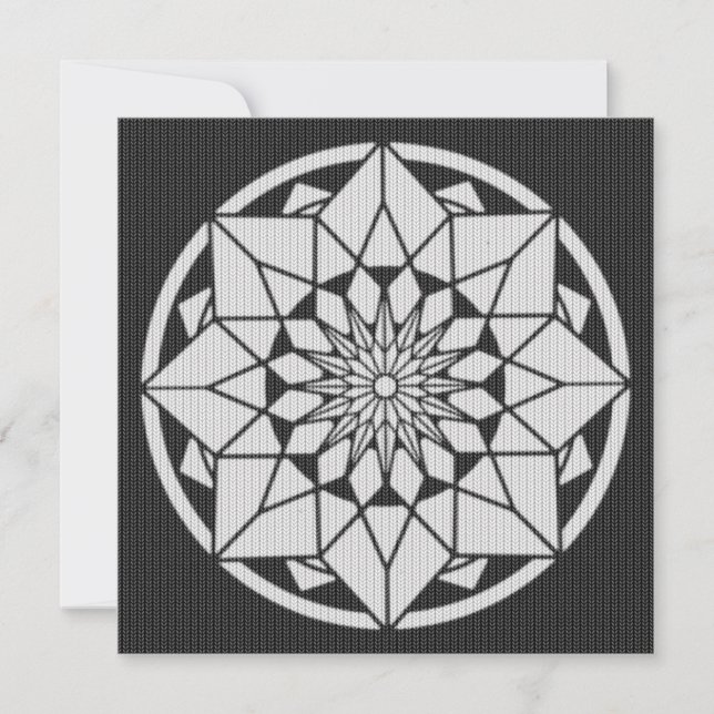 Star Mandala knitting black & white (Front)