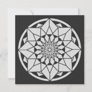 Star Mandala knitting black & white