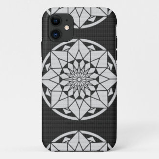 Star Mandala knitting black & white iPhone 11 Case