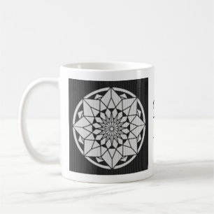 Star Mandala knitting black & white Coffee Mug