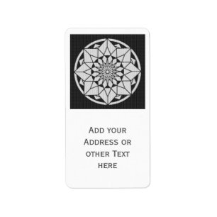 Star Mandala knitting black & white Label