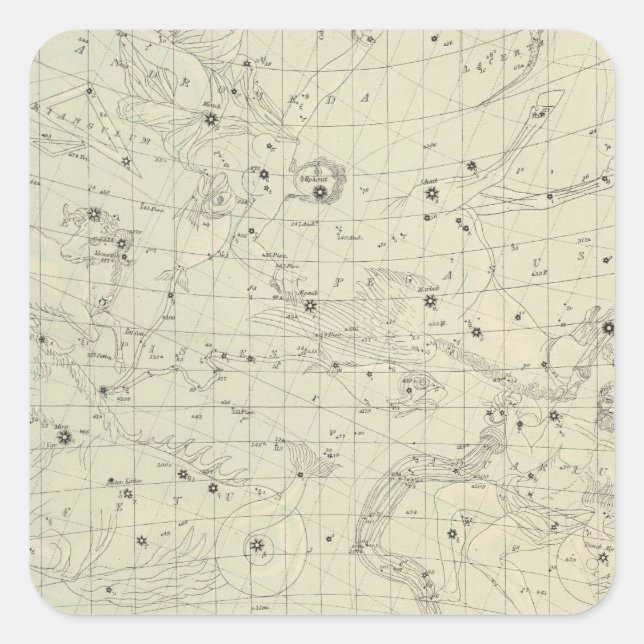 Star map 2 square sticker (Front)