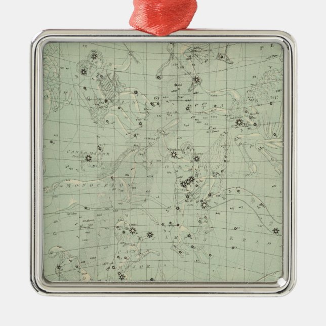 Star map metal ornament (Front)